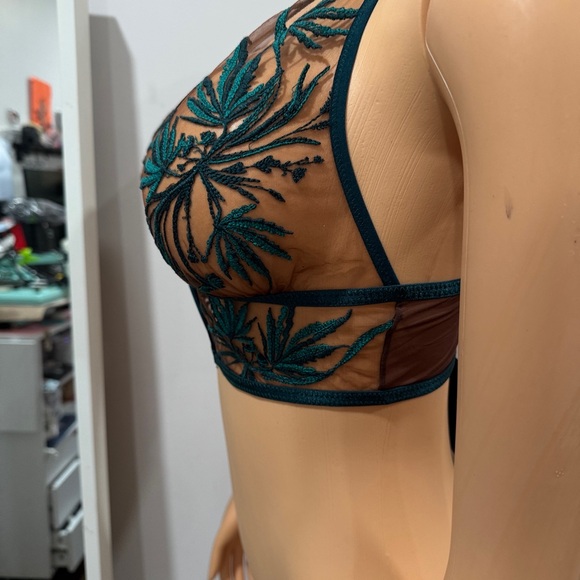 Thistle and Spire Brooklyn Haze Bralette Emerald Green Espresso - Picture 7 of 9